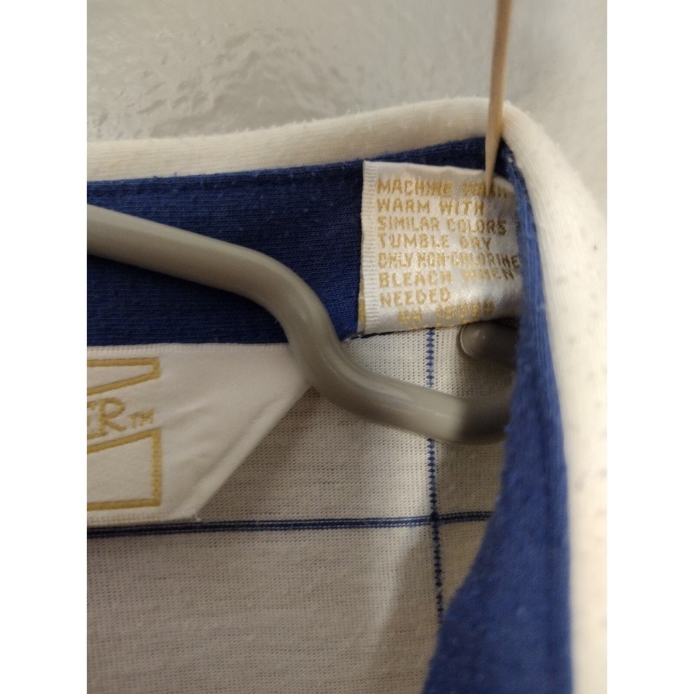 Arnold Palmer Golf Shirt Size Medium White Blue Stripe Vintage Mens - Picture 4 of 10